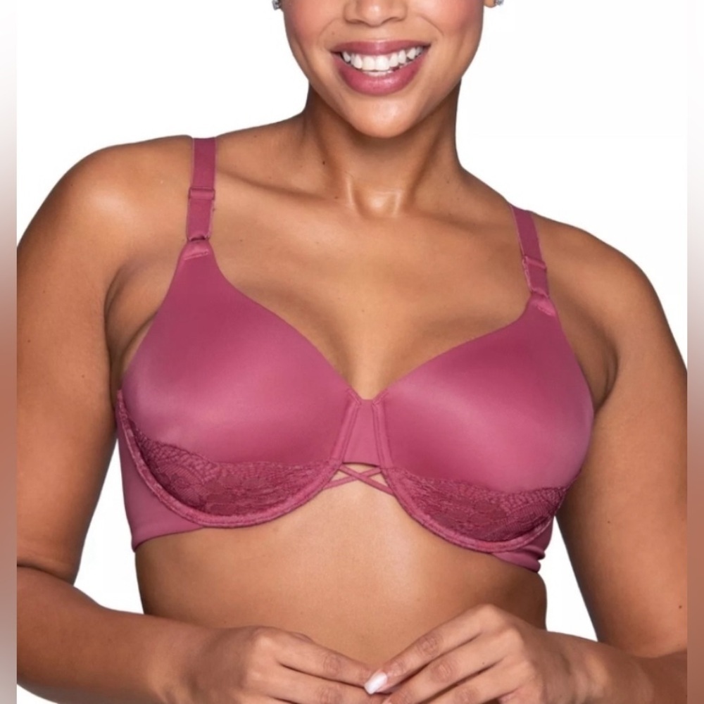 Vanity Fair Lovers Knotlace Pink Modesty Bra 44C NWT
Smooth Back